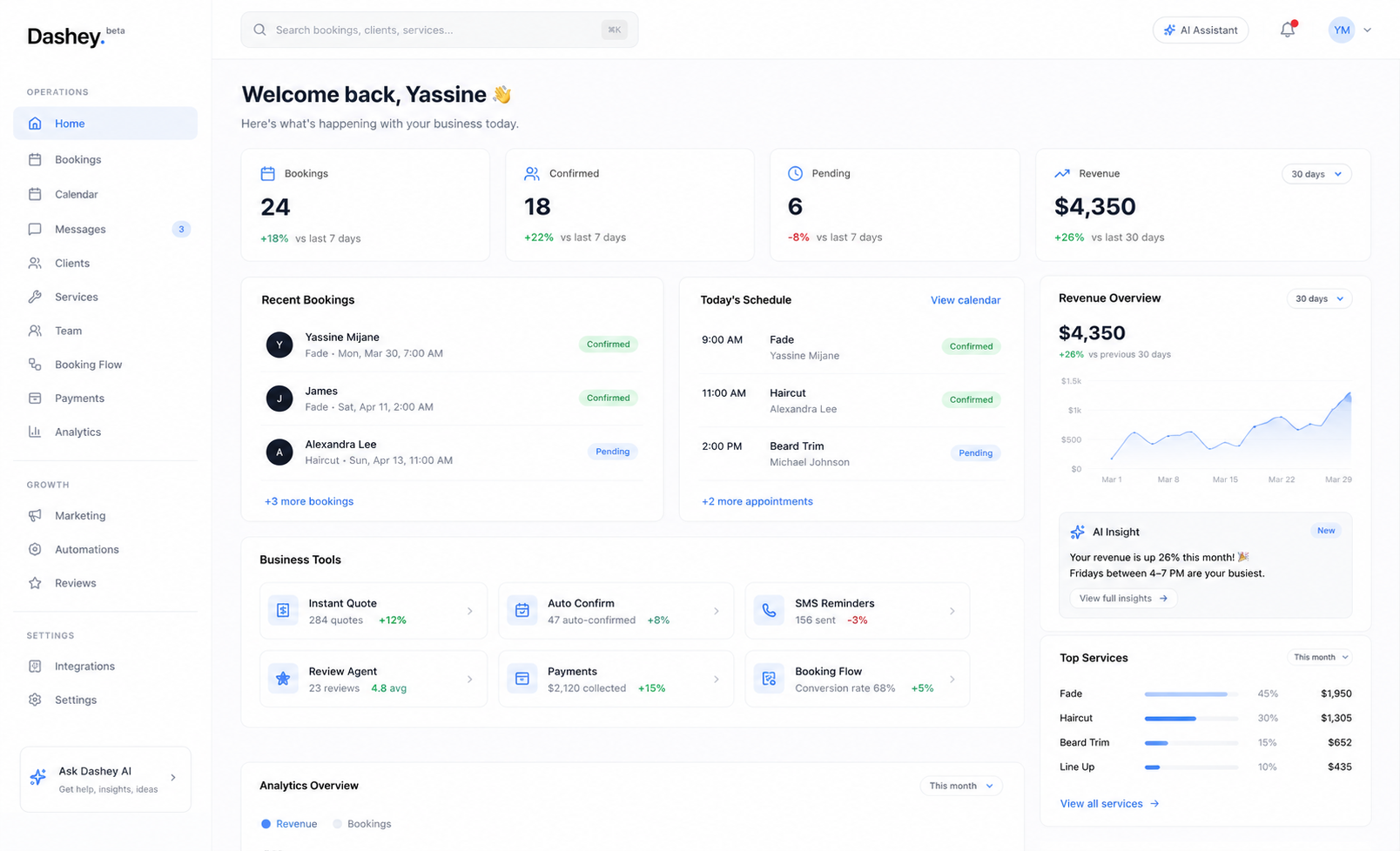Booking Dashboard